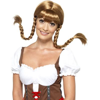 Oktoberfest Bayerska Peruk med Flätor