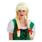 Oktoberfest Blond Peruk med Flätor - One size