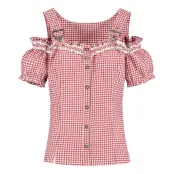 Oktoberfest Blus Röd/Rutig - 44
