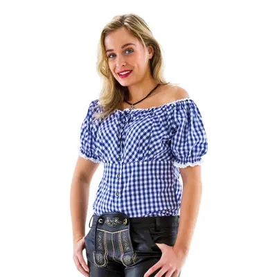 Oktoberfest Blus Vit/Blå - Medium