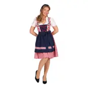 Oktoberfest Dirndl Edelweiss Röd/Vit Maskeraddräkt - Medium
