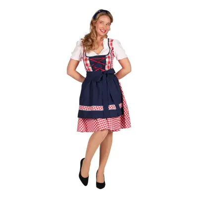 Oktoberfest Dirndl Edelweiss Röd/Vit Maskeraddräkt - X-Large