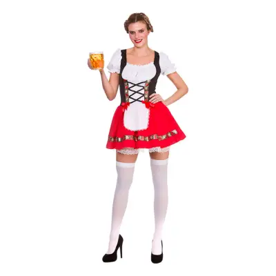 Oktoberfest Dirndl Röd Maskeraddräkt - Small