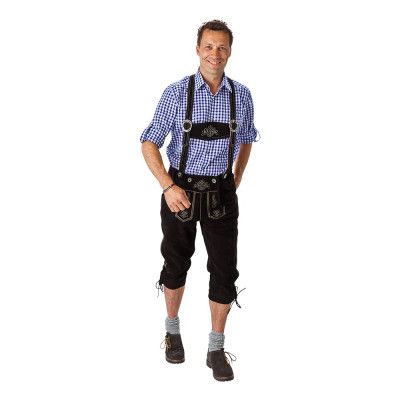 Oktoberfest Lederhosen Deluxe Svarta - 54