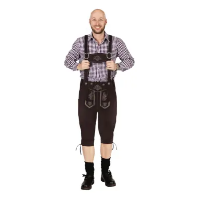 Oktoberfest Lederhosen Mörkbrun - 52