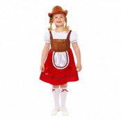 Oktoberfest Röd Klänning Barn Maskeraddräkt - Medium