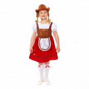 Oktoberfest Röd Klänning Barn Maskeraddräkt - Small