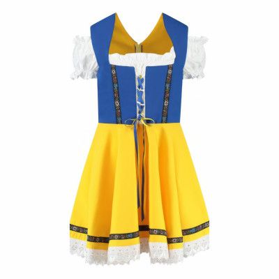 Oktoberfestklänning Dirndl Blå/Gul - 46