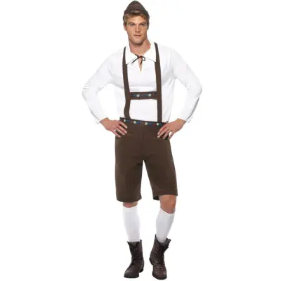 Oktoberfest/Lederhosen Maskeraddräkt Brun L