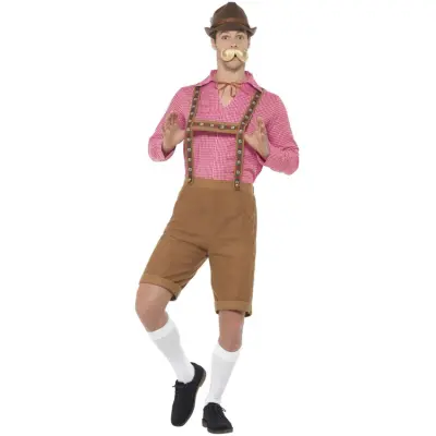 Oktoberfest/Tyrolerdräkt Röd&Brun L