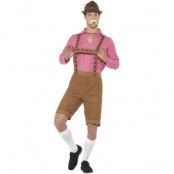 Oktoberfest/Tyrolerdräkt Röd & Brun XL