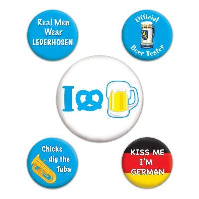 Partyknappar Oktoberfest - 5-pack