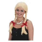 Peruk Blond med Flätor
