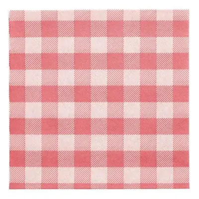 Servetter Röd Rutig - 100-pack