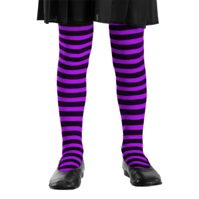 Strumpbyxor Svart/Lila Randiga för Barn - One size (barnstorlek)