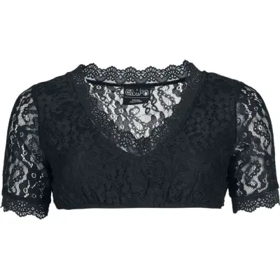 EMP Special Collection Blus - Oktoberfest Lace Blouse - S XXL - för Dam - svart