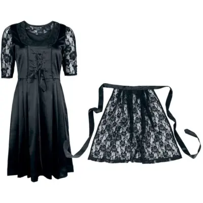 EMP Special Collection Halvlång klänning - Oktoberfest Dress & Lace - S XXL - för Dam - svart