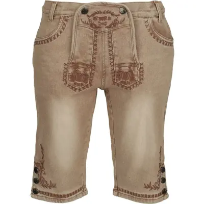 EMP Special Collection Shorts - Oktoberfest Shorts in Lederoptik - S XXL - för Dam - beige