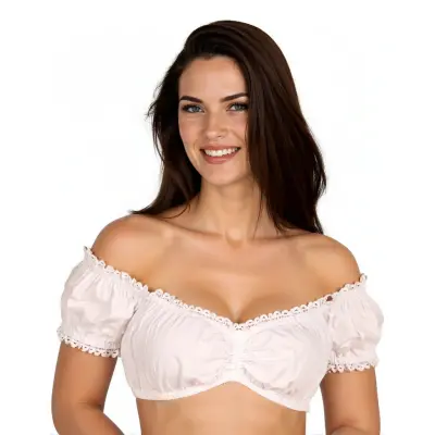 Oktoberfest Dirndl Blus Vit - 38