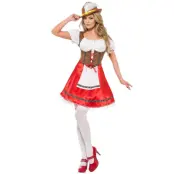 Oktoberfest/Tyrolerklänning Vit&Röd L