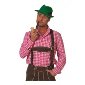 Tyrolerskjorta Rutig Rosa - X-Large