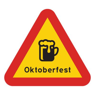 Varningsskylt Oktoberfest