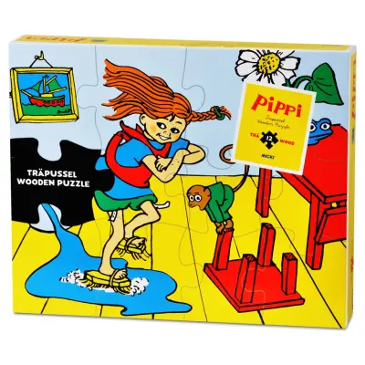 Pippi Träpussel 12 bitar - Pippi -  Leksaksaffären