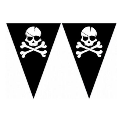 Flaggirlang Dödskalle Pirat