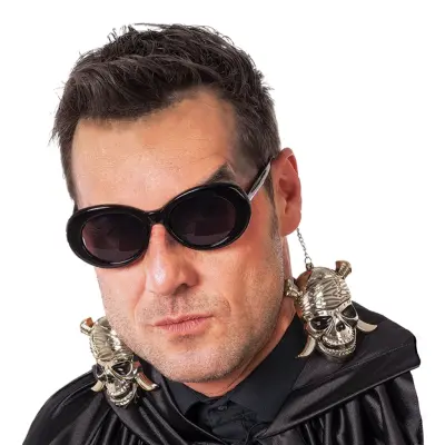 Glasögon Dödskalle med Örhängen