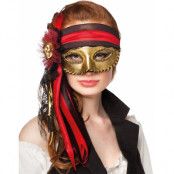 Guldfärgad Venetiansk Ögonmask i Piratstil