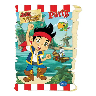 Inbjudningskort Jake och Piraterna - 6-pack