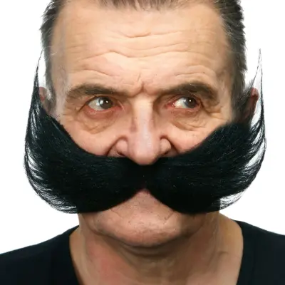 Jättemustasch Svart