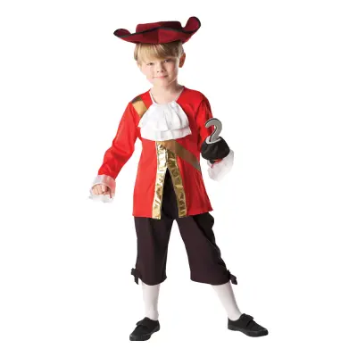 Kapten Krok Barn Maskeraddräkt Ljusröd - Medium