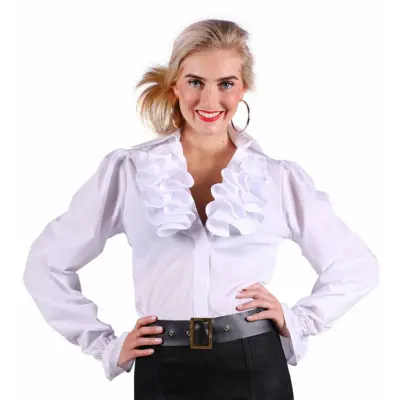 Kråsblus Vit Dam Deluxe - X-Large