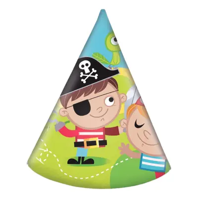 Partyhattar Piratbarn - 6-pack