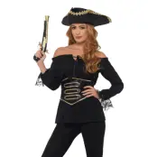 Pirat Blus Deluxe Maskeraddräkt Svart - Medium