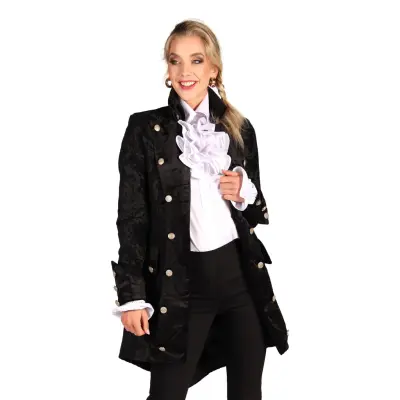 Pirat Kappa Brocade Dam Svart Deluxe - XXX-Large