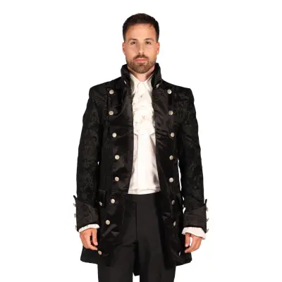 Pirat Kappa Brocade Herr Svart Deluxe - Small