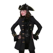 Pirat Kappa Dam Svart Deluxe - X-Large