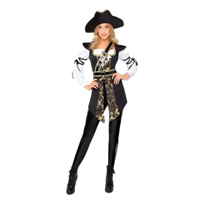 Pirat Kapten Dam Deluxe Maskeraddräkt - Large