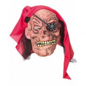 Piratdödskalle med Hår och Huvudsjal - Mask