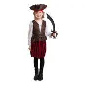 Piratflicka Barn Maskeraddräkt - Small