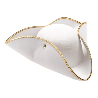 Pirathatt Vit med Guldkant - One size