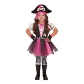 Piratklänning Rosa Barn Maskeraddräkt - X-Small