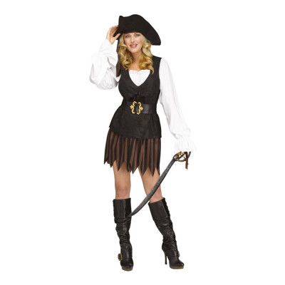 Piratklänning Rustik Dam Maskeraddräkt - Small/Medium