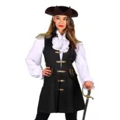 Piratväst Svart Dam Deluxe - Small