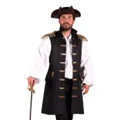Piratväst Svart Herr Deluxe - XXX-Large