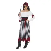 Randig Piratdam Maskeraddräkt