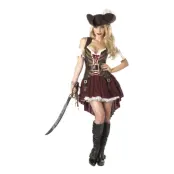 Sjörövare Röd/Brun Maskeraddräkt - Small