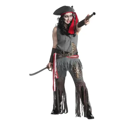 Zombie Pirat Dam Deluxe Maskeraddräkt - X-Large